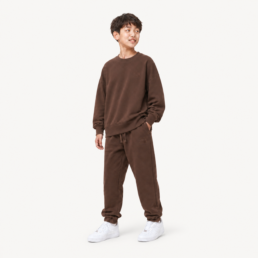 Boys' Ante coordinated brown sweatshirt and sweatpants