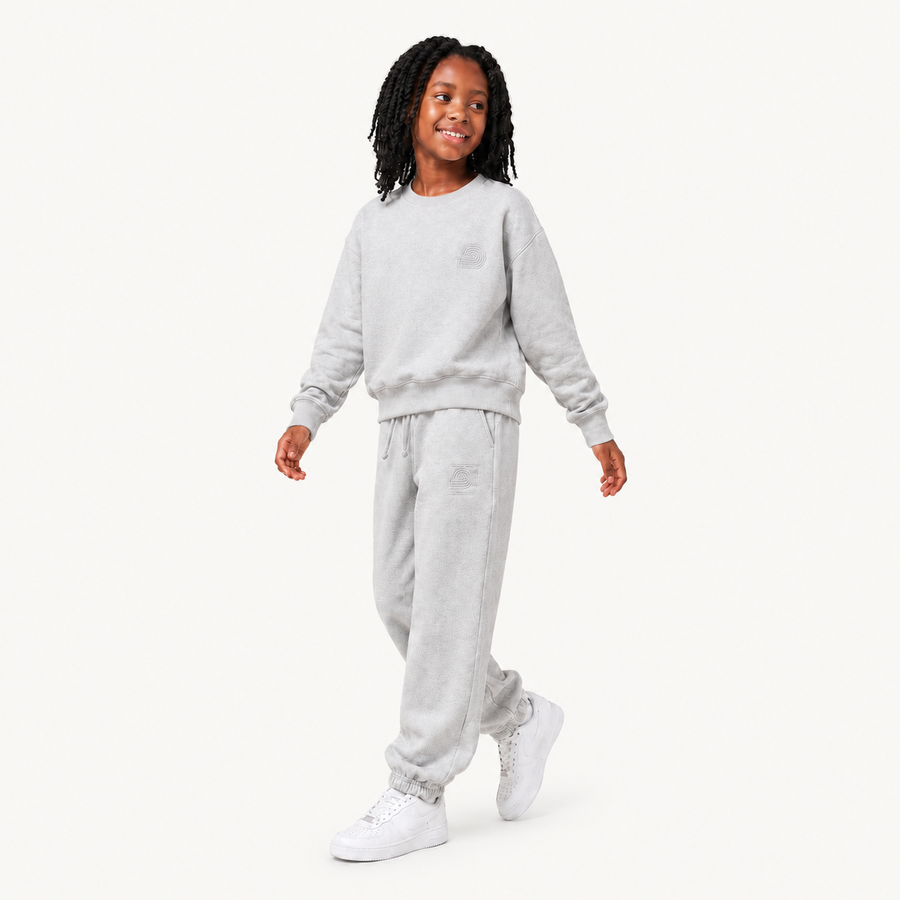 Girls' Ante coordinated gray sweatshirt and sweatpants
