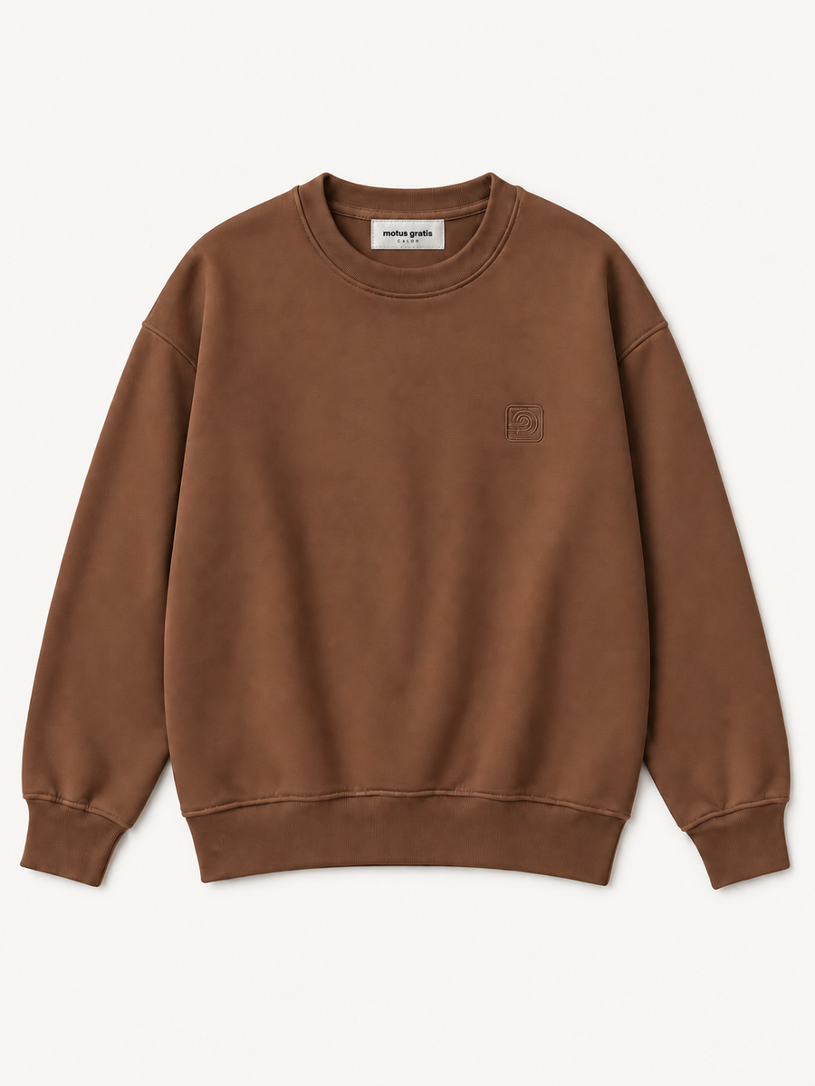 Brown Calor sweatshirt — Boys and girls · Calor neck label