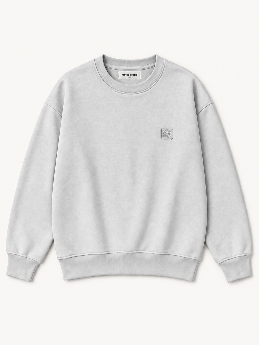 Calor gray sweatshirt — product front with Calor neck label