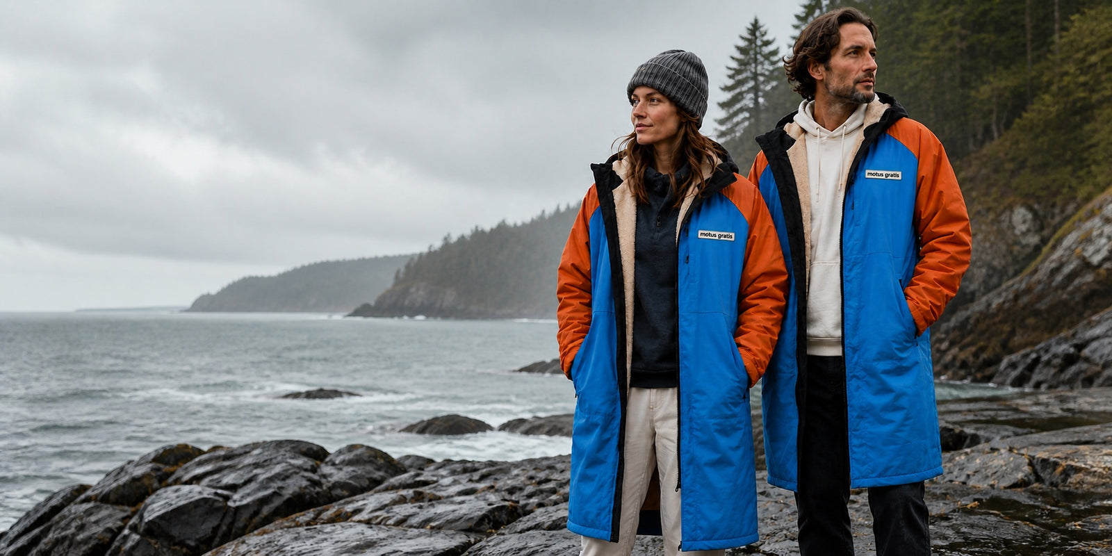 Motus Gratis TOGHA changing robes on the Canadian coast, desktop homepage hero