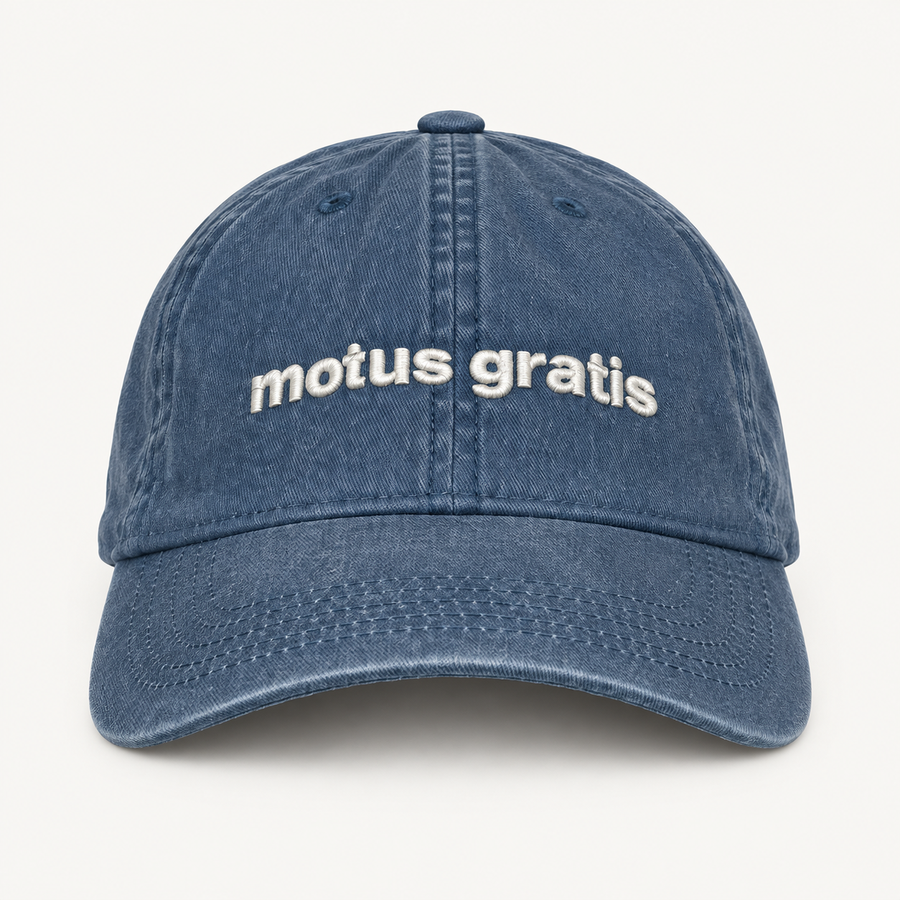 Vita cap - White on Blue - front product view