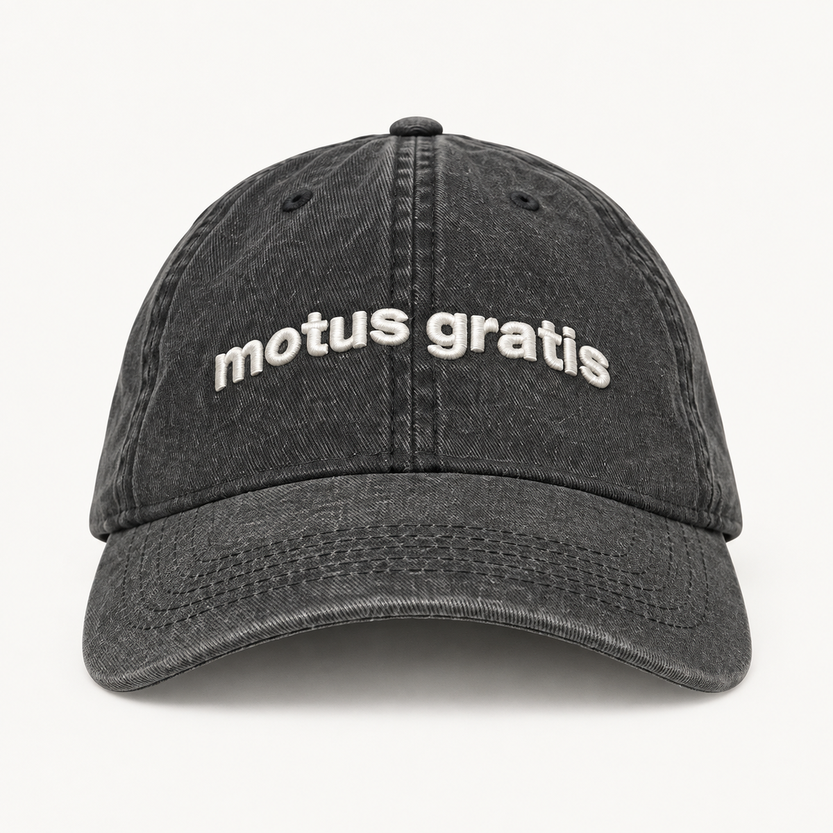 Vita cap - White on Black - front product view