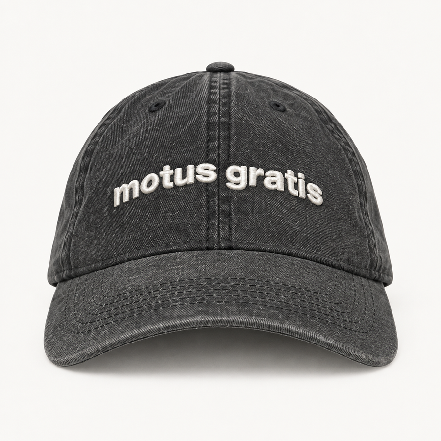 Vita cap - White on Black - front product view