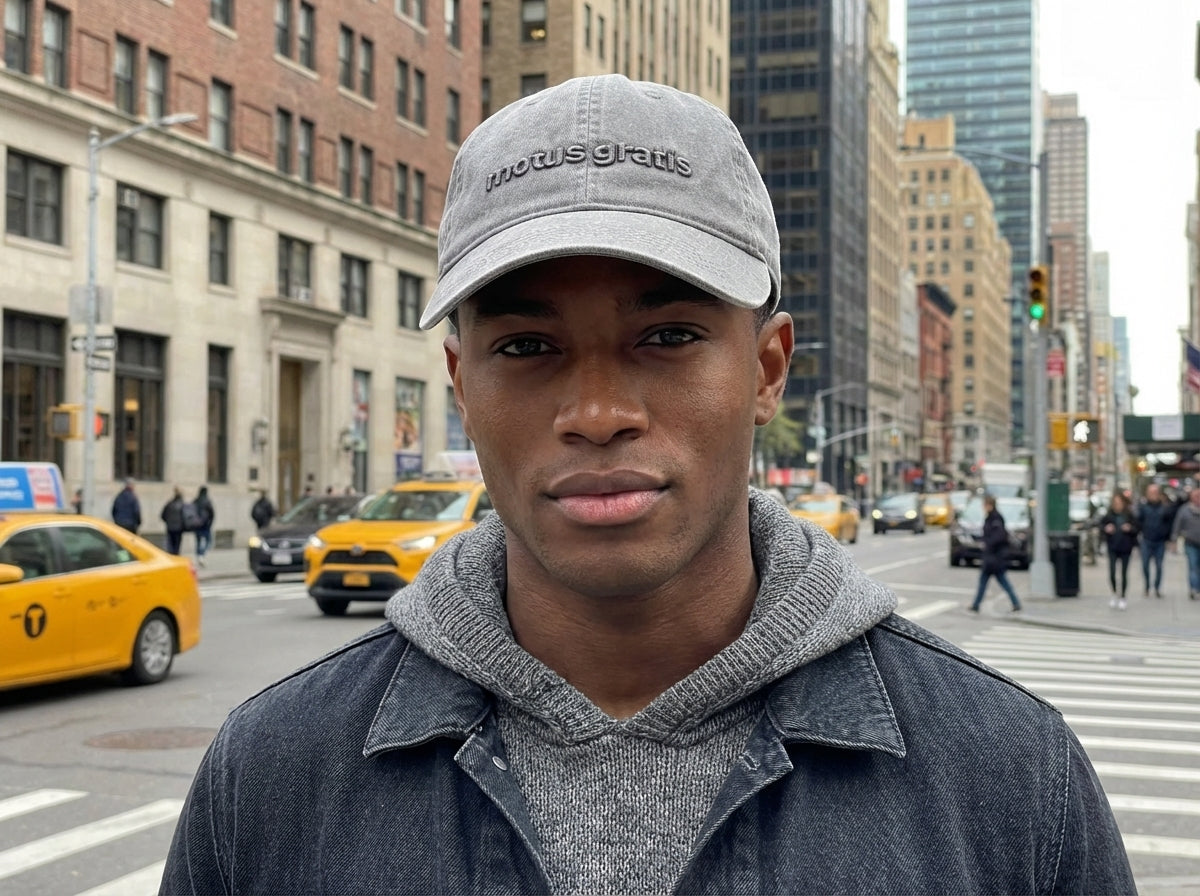 Vita cap - Gray on Gray - on-model lifestyle view