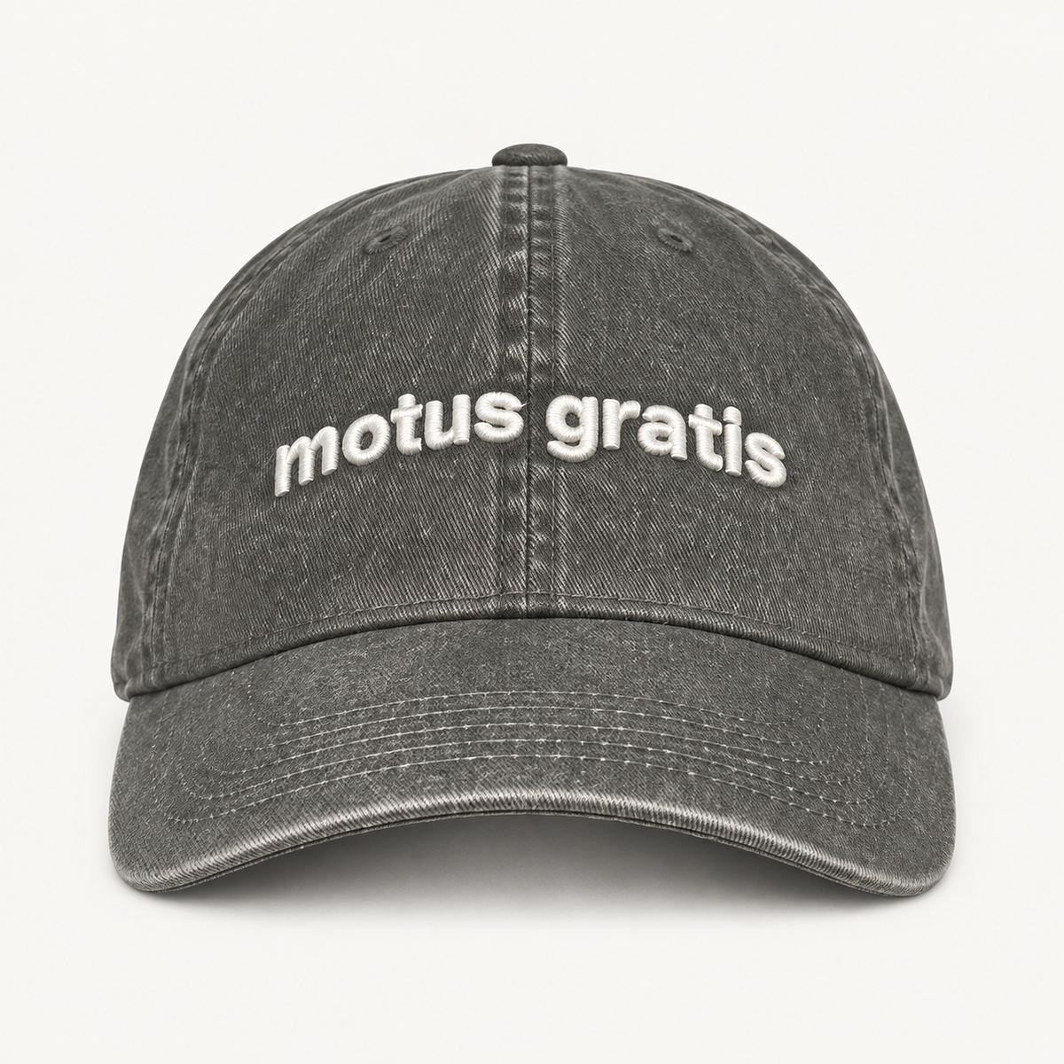 Vita cap - White on Gray - front product view